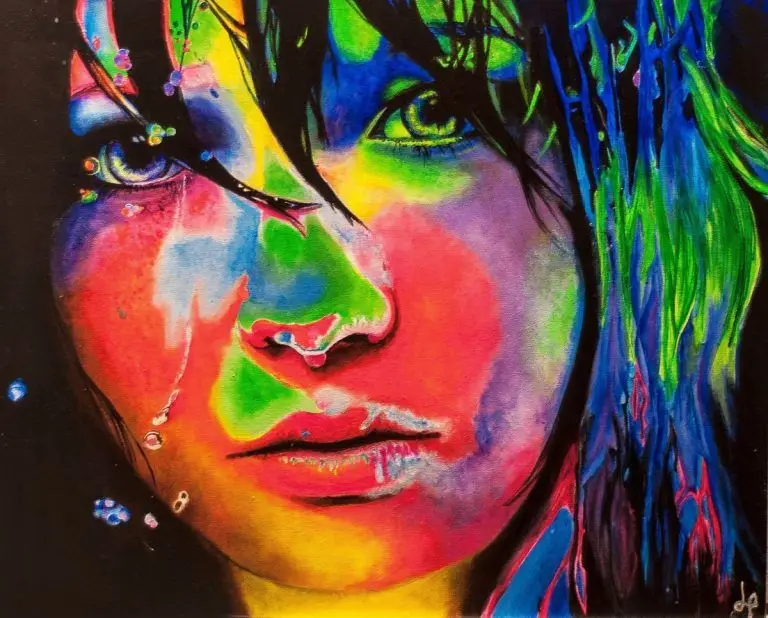 Fine art portrait painting in vivid color by Jessa Lamoureux