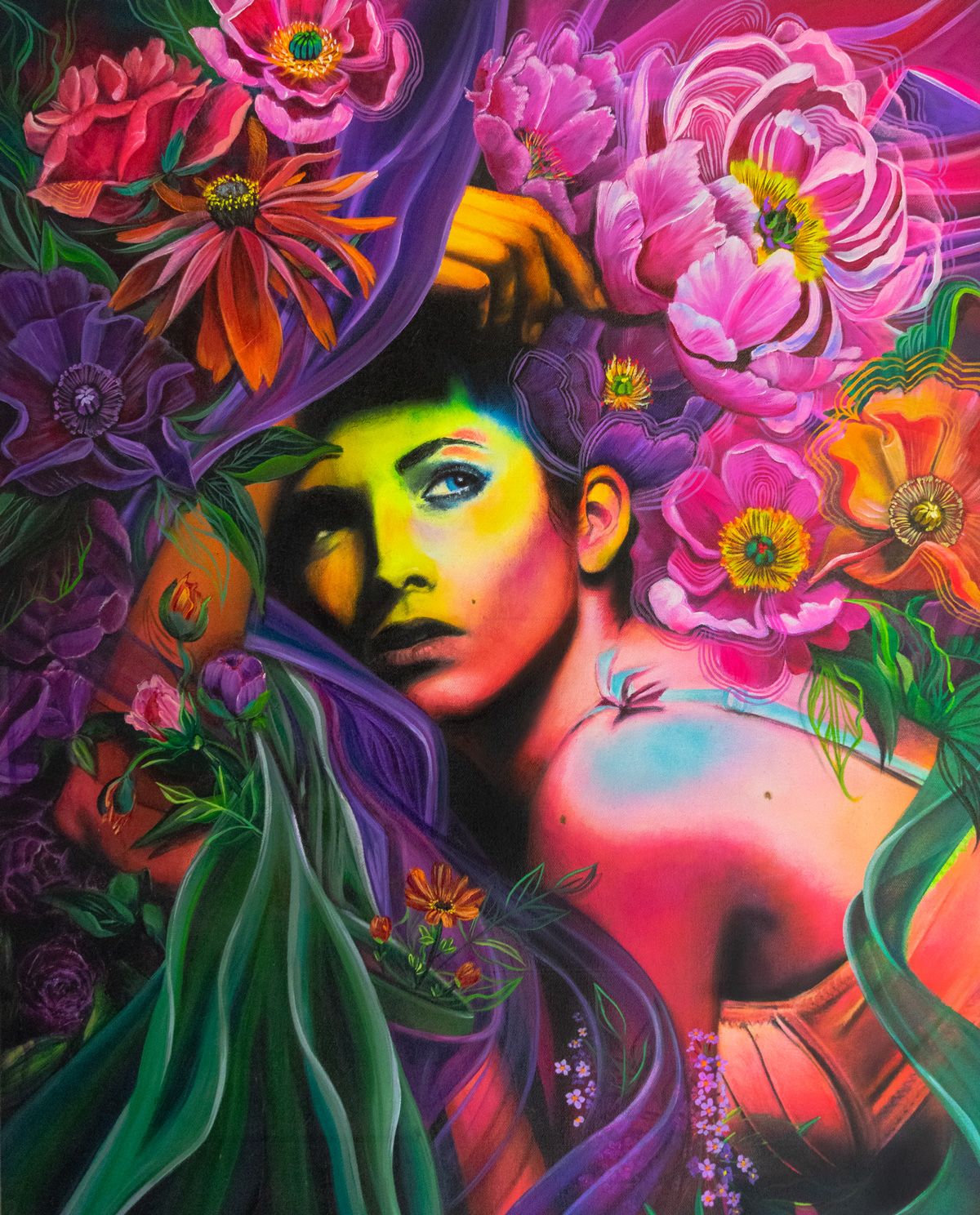 Portrait artwork in bold, luminous color by Jessa Lamoureux and Teresa Elliott.