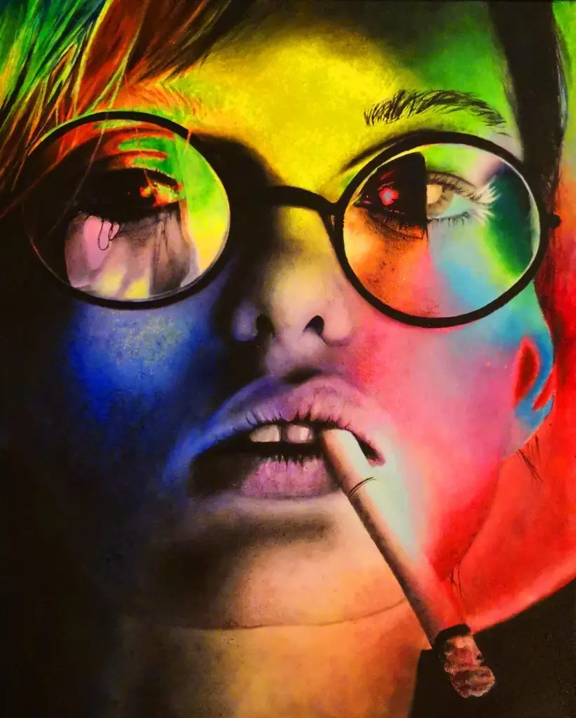 Fine art portrait painting in vivid color by Jessa Lamoureux