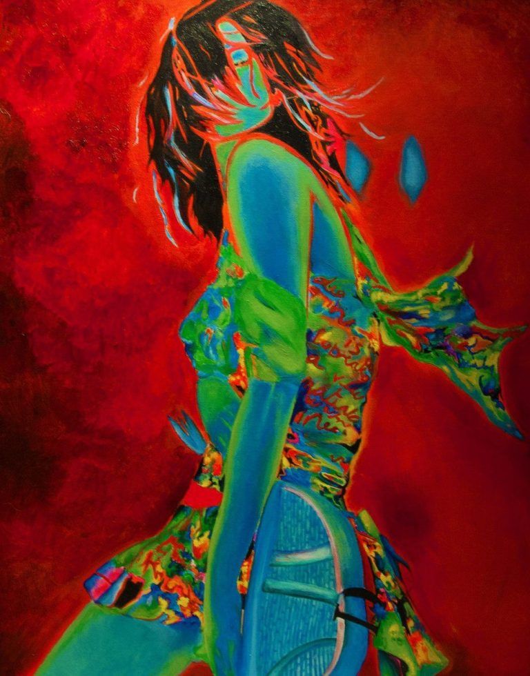 Portrait artwork in bold, luminous color by Jessa Lamoureux.