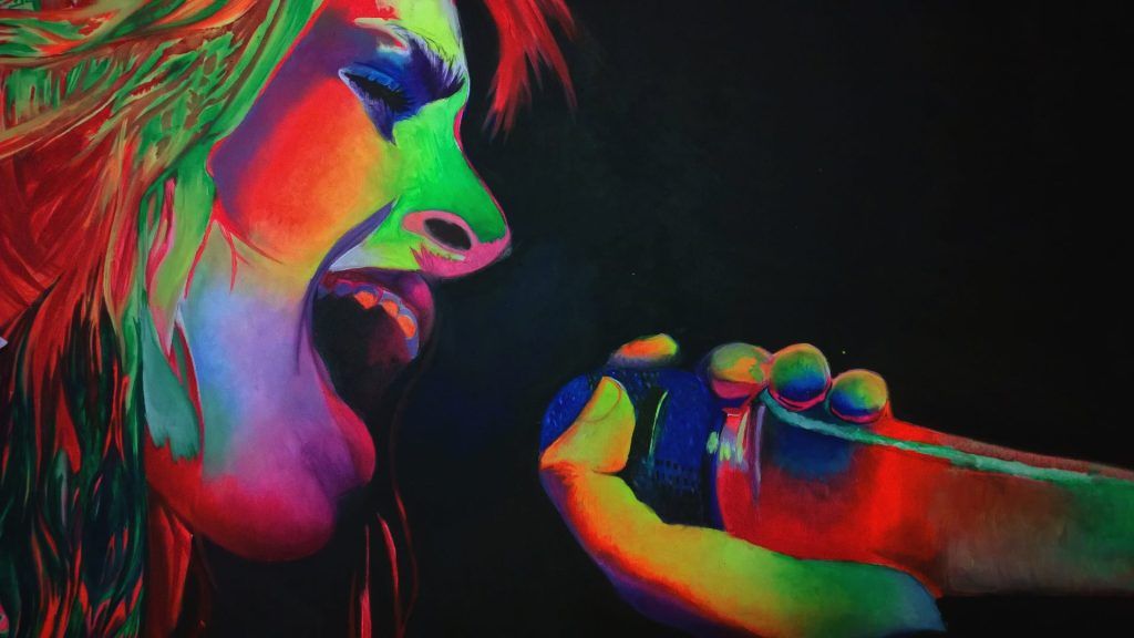 Portrait artwork in bold, luminous color by Jessa Lamoureux.